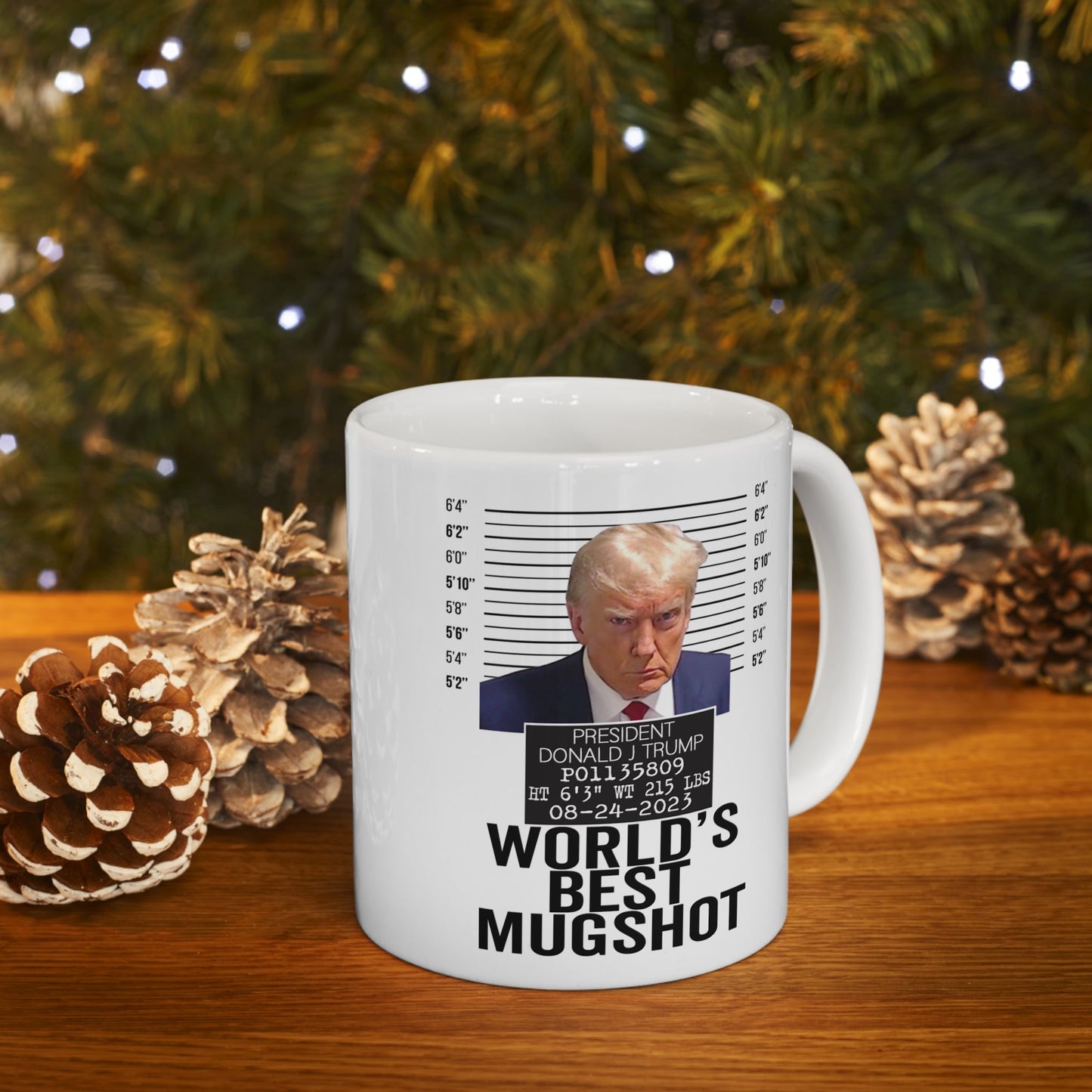 Trump Best Mugshot Mug Never Surrender Georgia Trump Mugshot Picture Mug Ceramic Mug 11oz - Funny Gift Trump Booking Photo Georgia Pro Trump