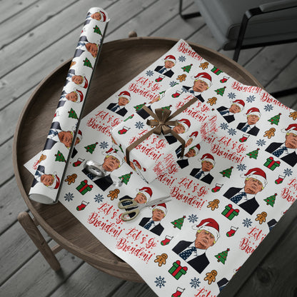 The Best Trump Wrapping Paper for Gifts - Pro Trump Let's Go Brandon Christmas Gift Wrap Brandon Maga Gift Wrap Santa Trump Republican Gift