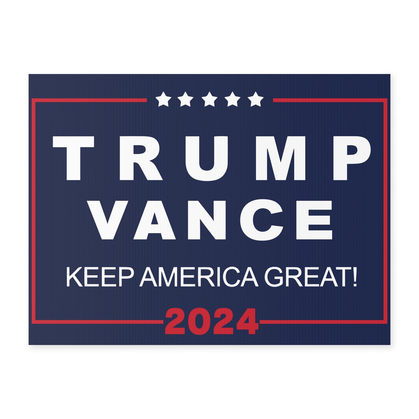 Yard Lawn Trump Vance 2024 Yard Sign with Stand, Trump Sign, Trump Vance Sign, Trump VP Vance, Lawn Sign 18" x 24", Keep America Great