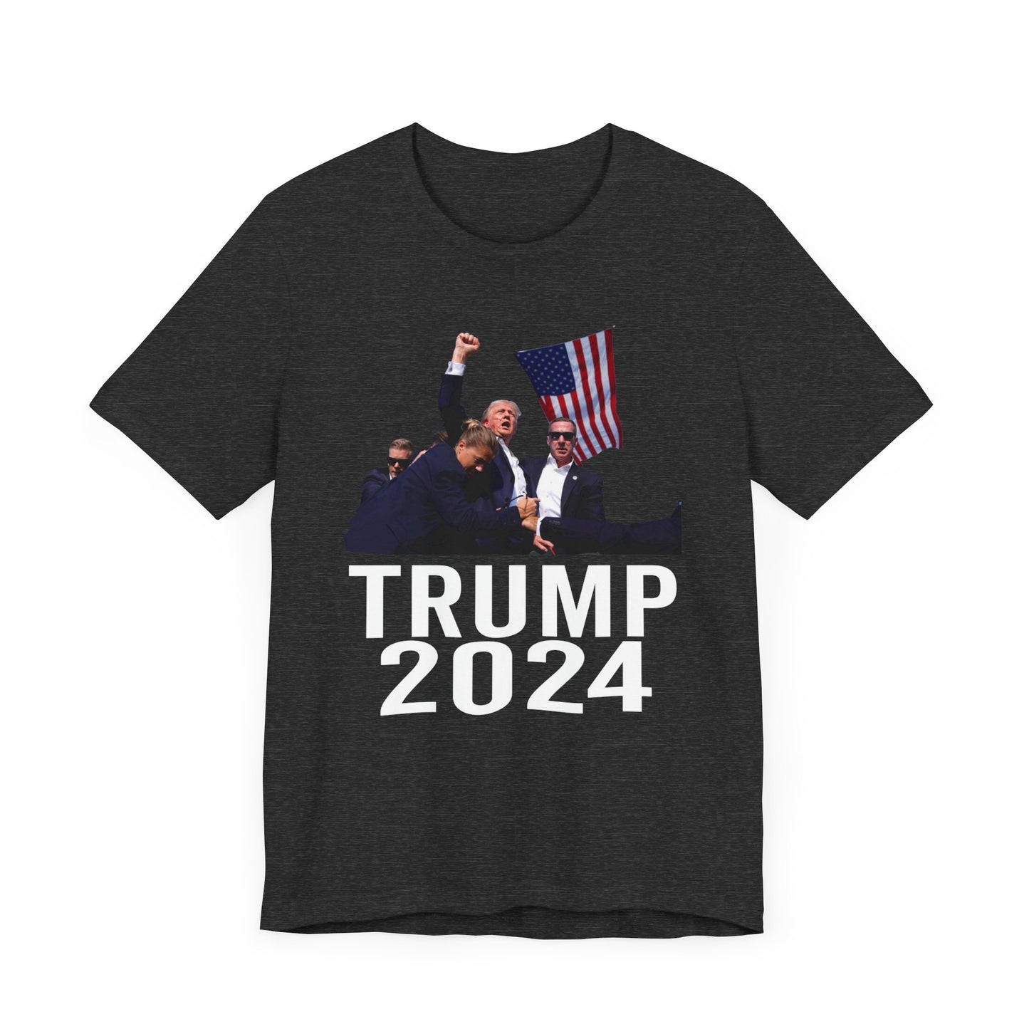 Trump 2024 Shot Picture Shirt Bella Canvas 3001 Unisex T-Shirt Vote Trump King Trump Fist Photo Pro Trump Never Surrender Shirt 2024