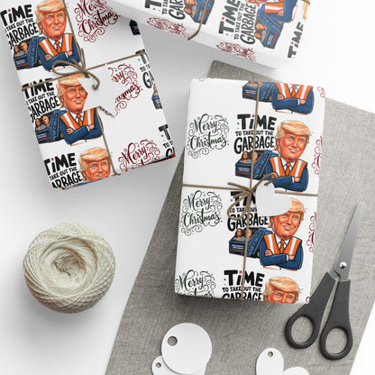 Funny Trump Gift Wrap,  Trump Christmas, Trump Wrapping Paper for Gifts, Maga Gift Wrap Christmas, Trump Garbage, President Trump Won 2024