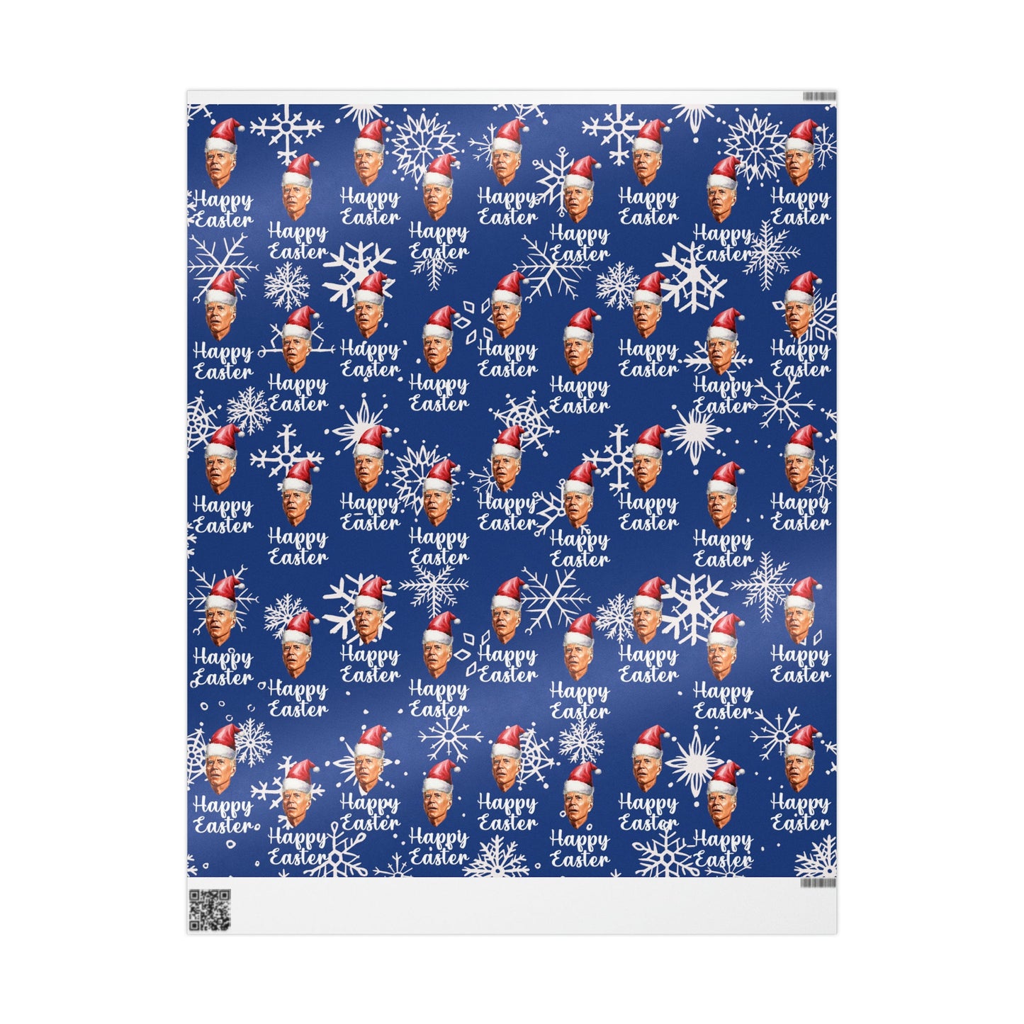 Comically Confused Biden Christmas Blue Wrapping Paper Happy Easter - Santa Biden - Let's Go Brandon Pro Trump Wrapping Paper