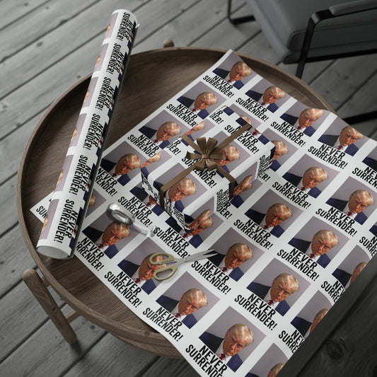 Trump Mugshot Gift Wrap Never Surrender Gift Wrap Trump 2024 Never Surrender Trump Wrapping Paper Trump Christmas Trump Birthday Gift Wrap