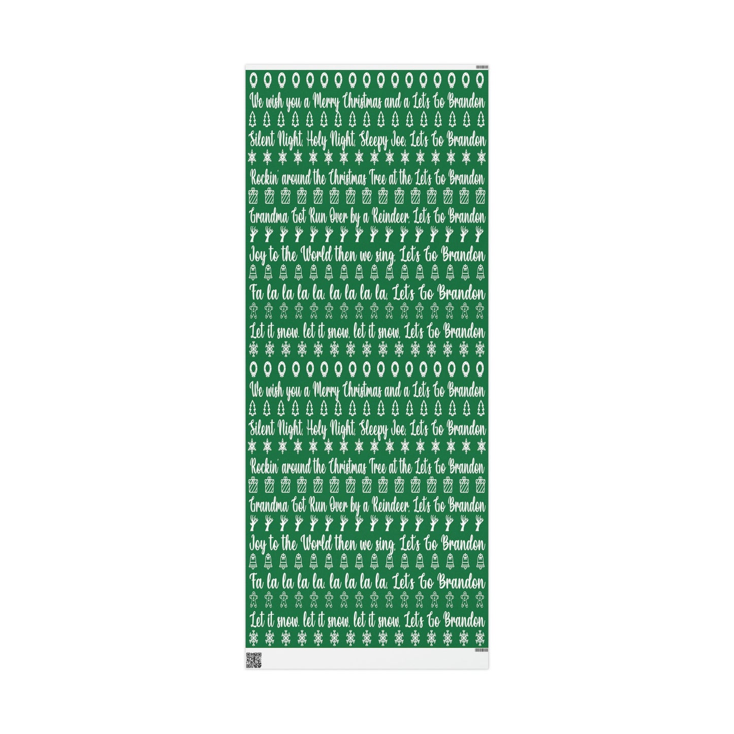 Funny Let's Go Brandon Christmas Gift Wrap Green - Brandon Trump Gift Wrap Funny Christmas Songs Green Wrapping Paper - Funny Surprise Gift