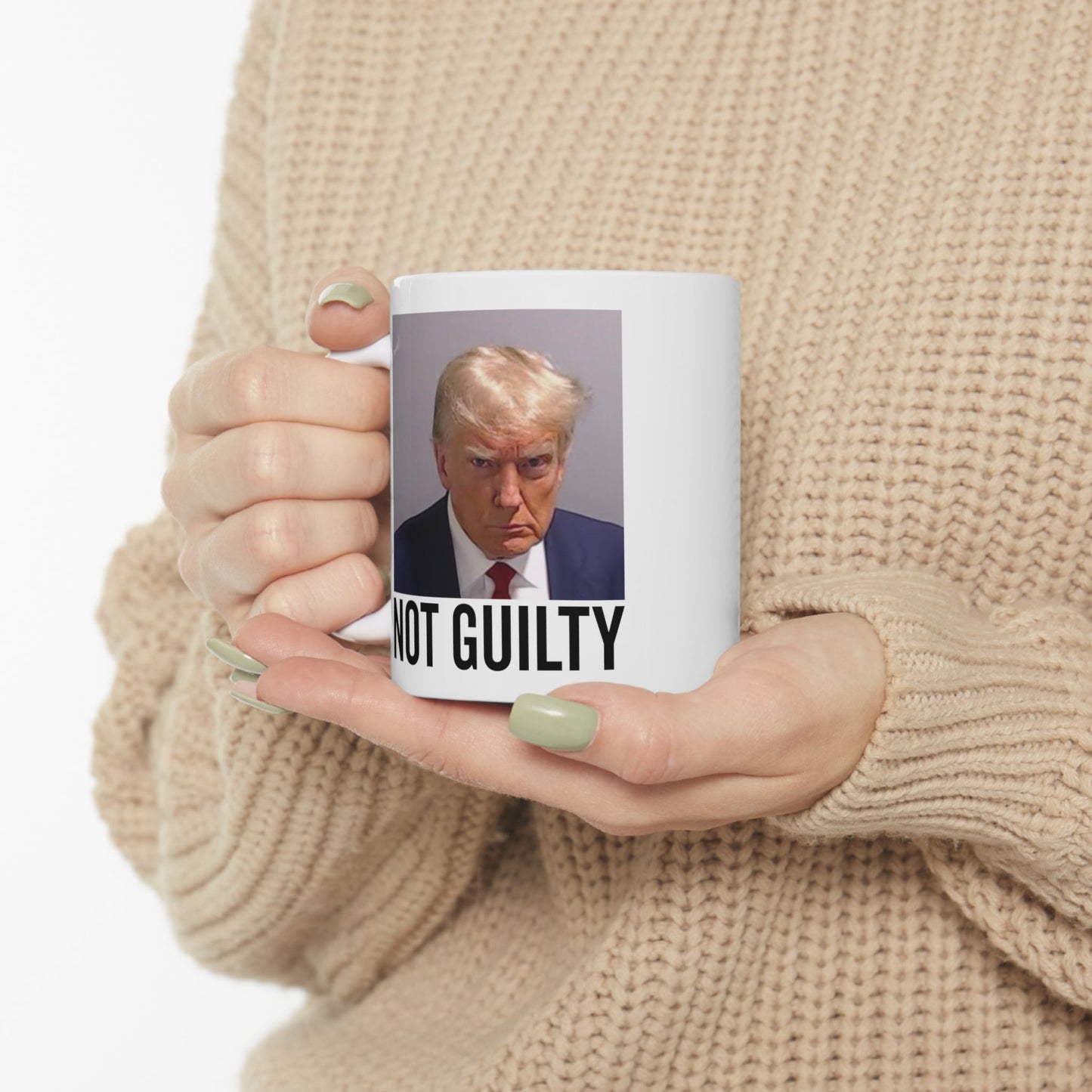 Trump Not Guilty Georgia Trump Mugshot Picture Mug Ceramic Mug 11oz - Funny Gift Trump Booking Photo Georgia Pro Trump Mugshot Mug