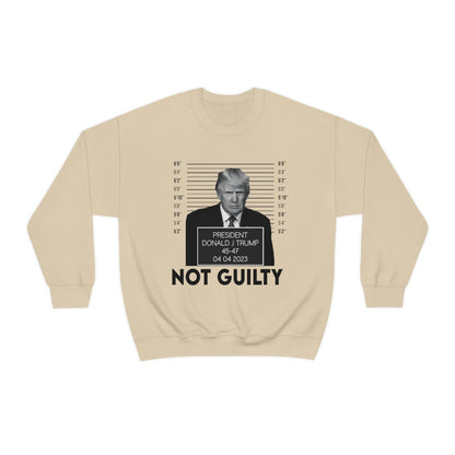 Trump Mugshot Not Guilty Sweatshirt Unisex Heavy Blend Crewneck Sweatshirt