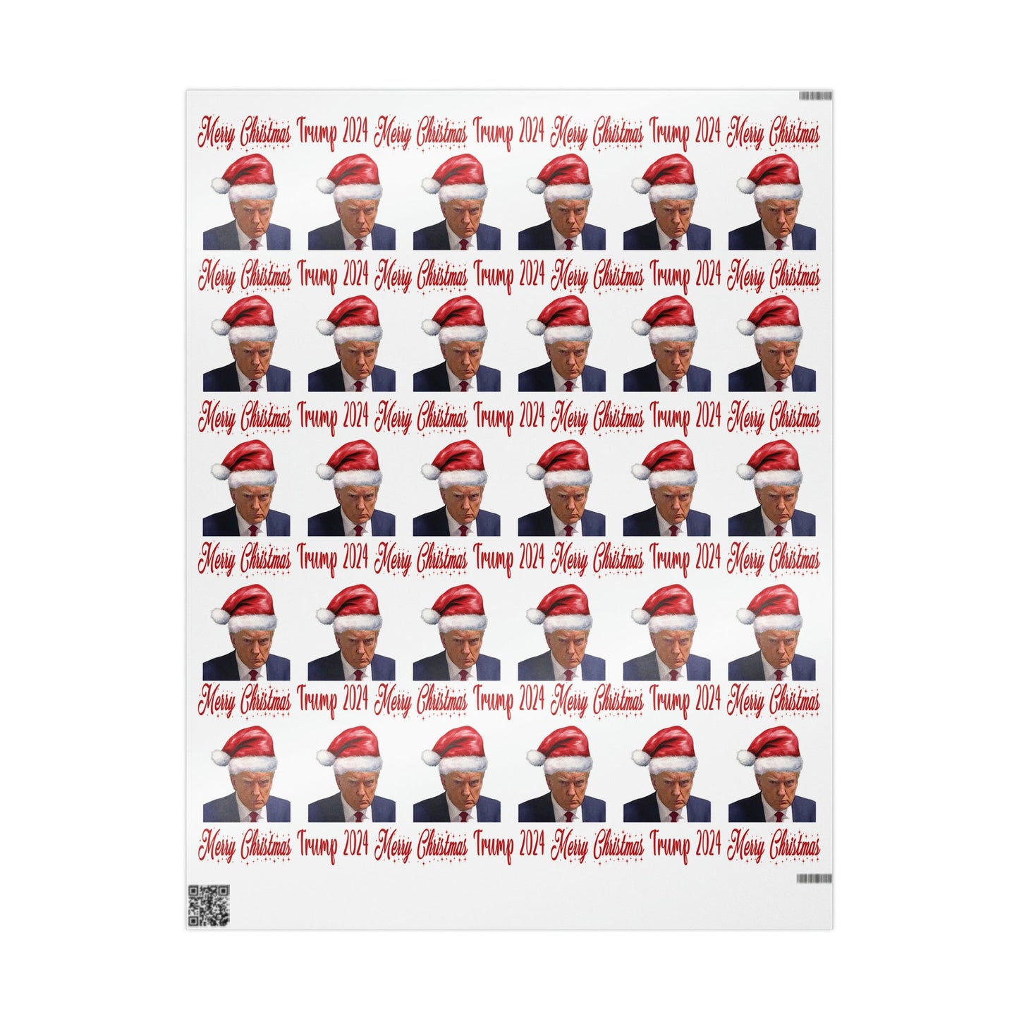 Santa Trump Mugshot Gift Wrap Merry Christmas Gift Wrap Trump 2024 Trump Wrapping Paper Trump Christmas Funny Gift Wrap MAGA Trump