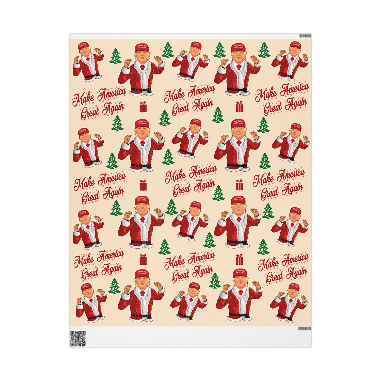 Funny MAGA Trump Christmas Wrapping Paper for Gifts - Make America Great Again Gift - Joe Let's Go Brandon Funny Santa Trump Wrapping Paper