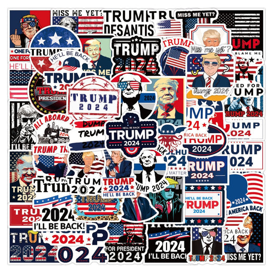 Trump 2024 Sticker Sets - Expressive Designs in Sets of 10, 30, 50, 100