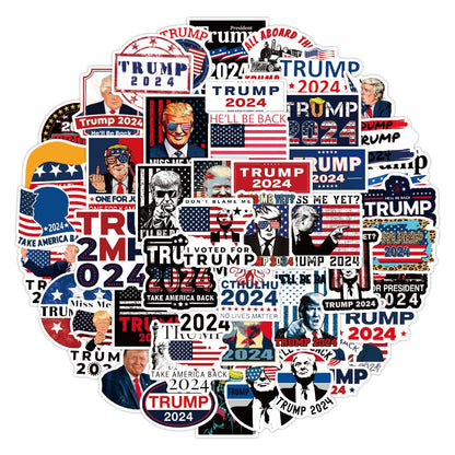 Trump 2024 Sticker Sets - Expressive Designs in Sets of 10, 30, 50, 100