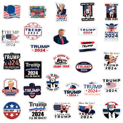 Trump 2024 Sticker Sets - Expressive Designs in Sets of 10, 30, 50, 100