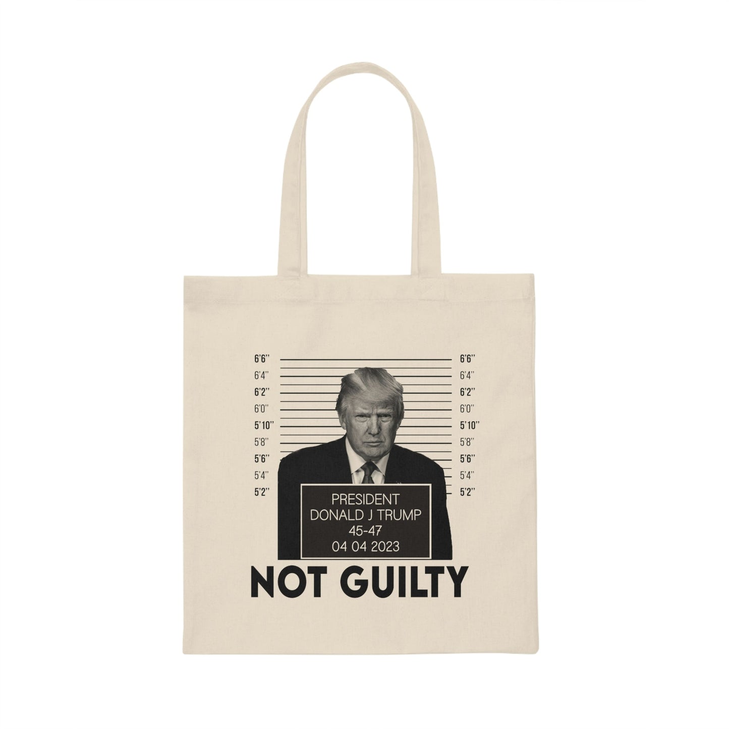 Trump Mugshot Not Guilty Pro Trump Gift Tote Canvas Tote Bag