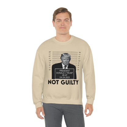 Trump Mugshot Not Guilty Sweatshirt Unisex Heavy Blend Crewneck Sweatshirt