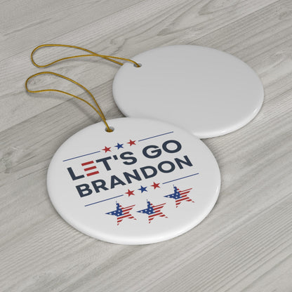 Let's Go Brandon Christmas Ornament USA Let's Go Brandon Trump Christmas Ornament 2024 Brandon Trump Ceramic Ornament Republican Gift