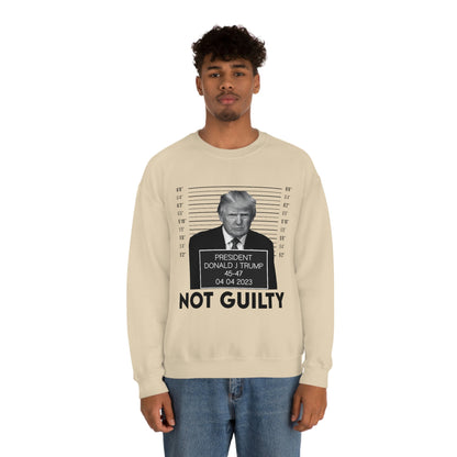 Trump Mugshot Not Guilty Sweatshirt Unisex Heavy Blend Crewneck Sweatshirt