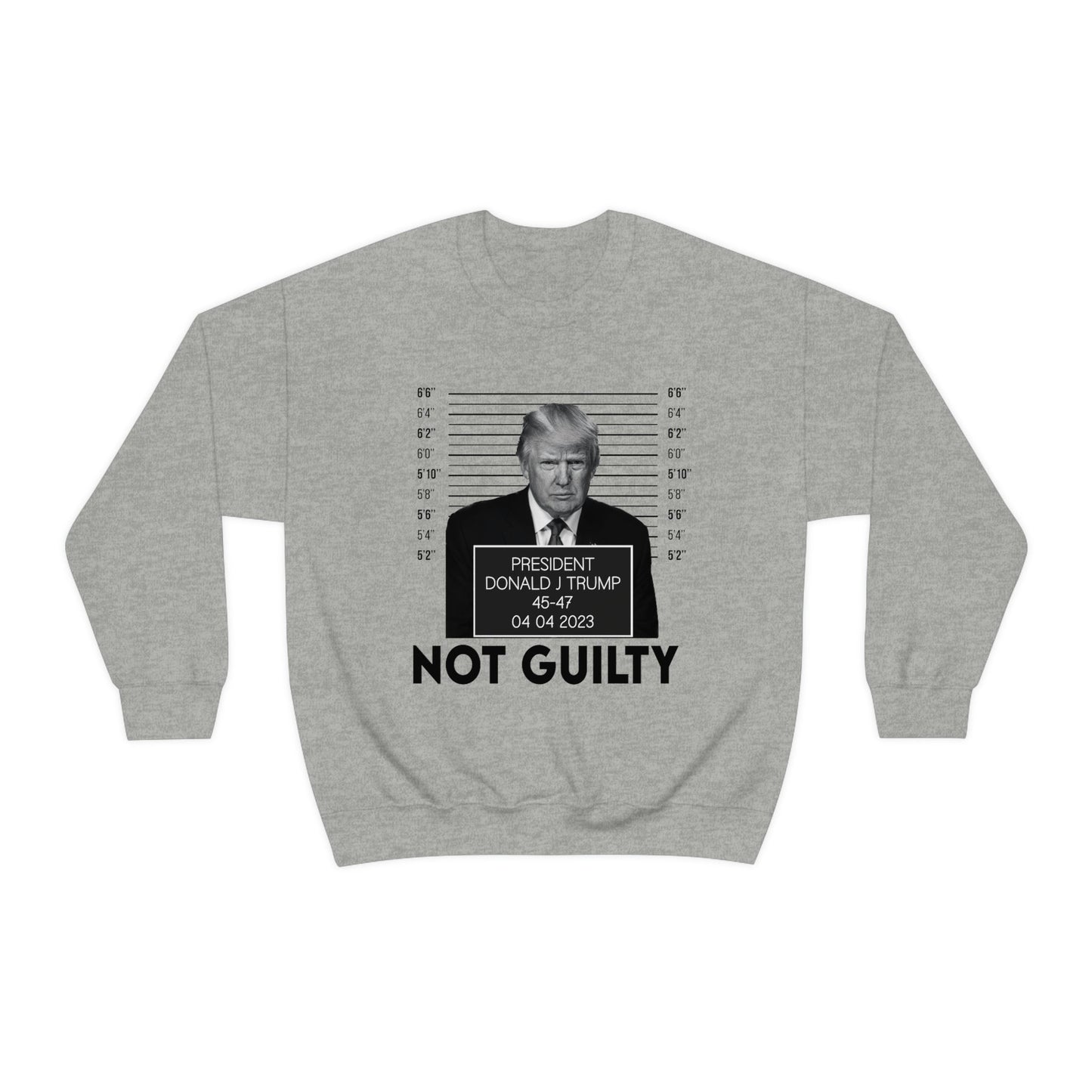 Trump Mugshot Not Guilty Sweatshirt Unisex Heavy Blend Crewneck Sweatshirt