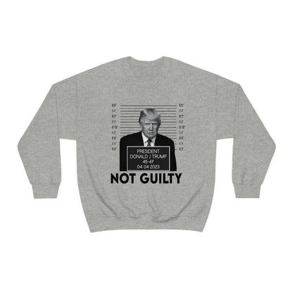 Trump Mugshot Not Guilty Sweatshirt Unisex Heavy Blend Crewneck Sweatshirt